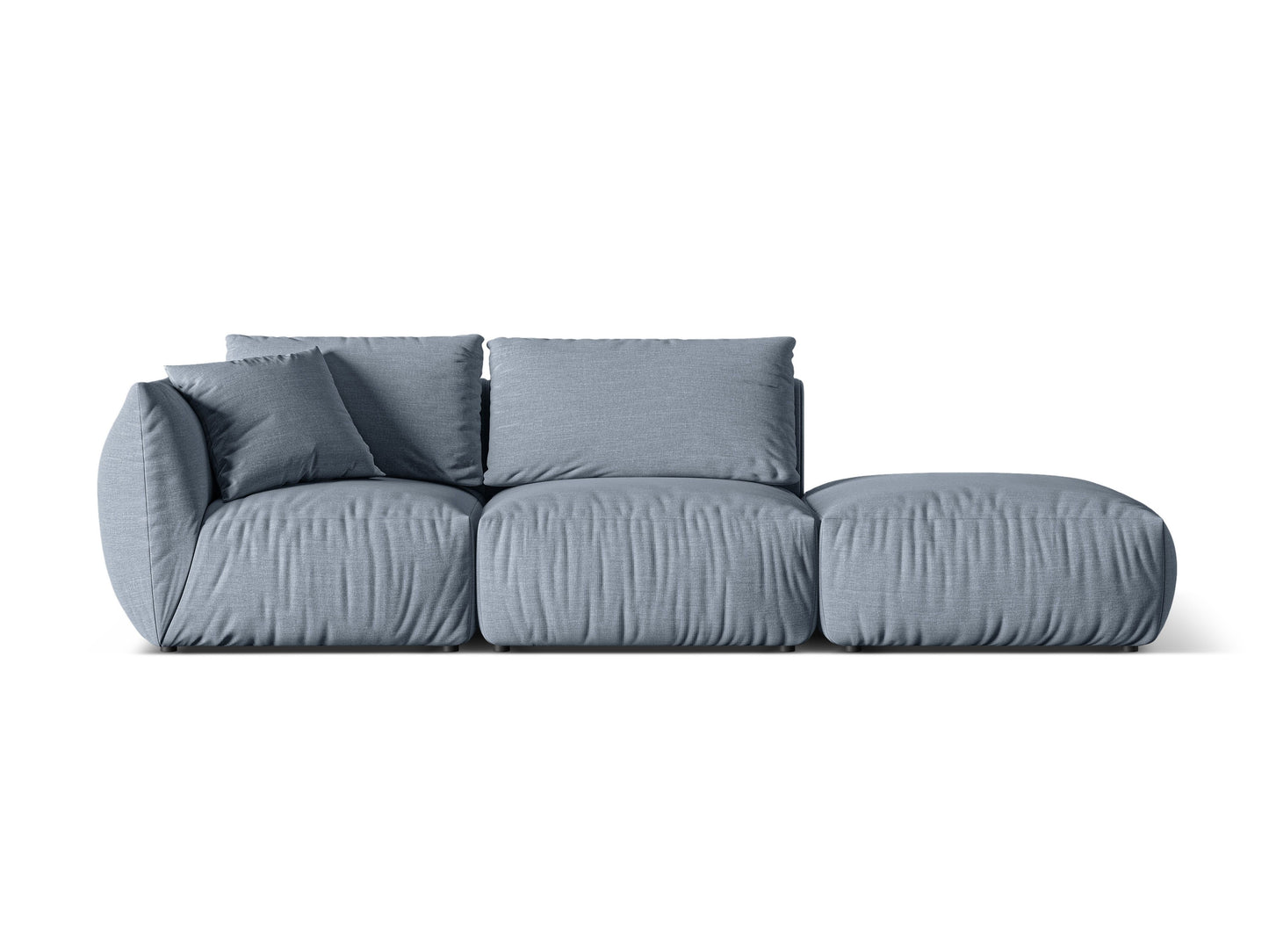 Chris Modular Sofa, 3 Seats, 315x100 cm — Muted Blue / Right