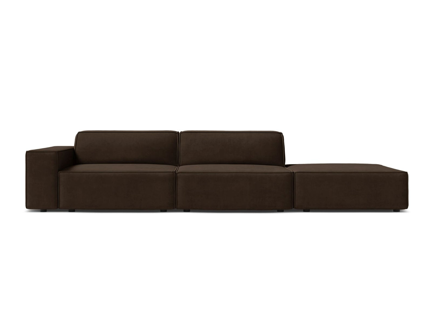 Jodie Modular Sofa, 3 Seats, 262x99 cm — Dark Brown / Right