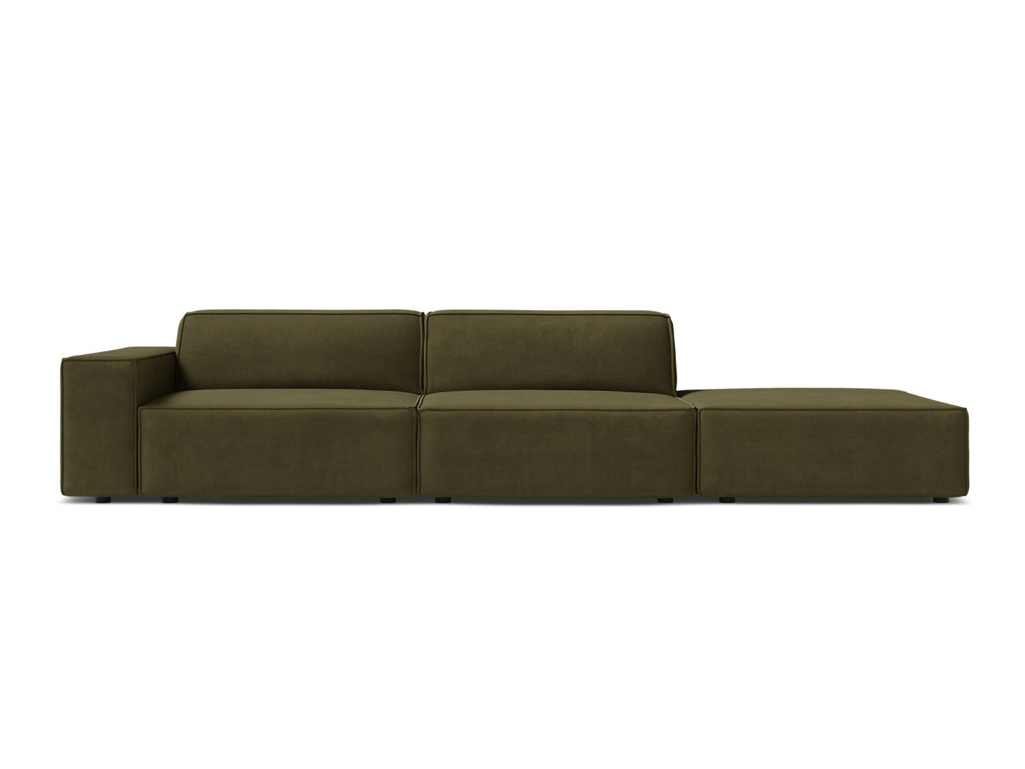 Jodie Modular Sofa, 3 Seats, 262x99 cm — Green / Right