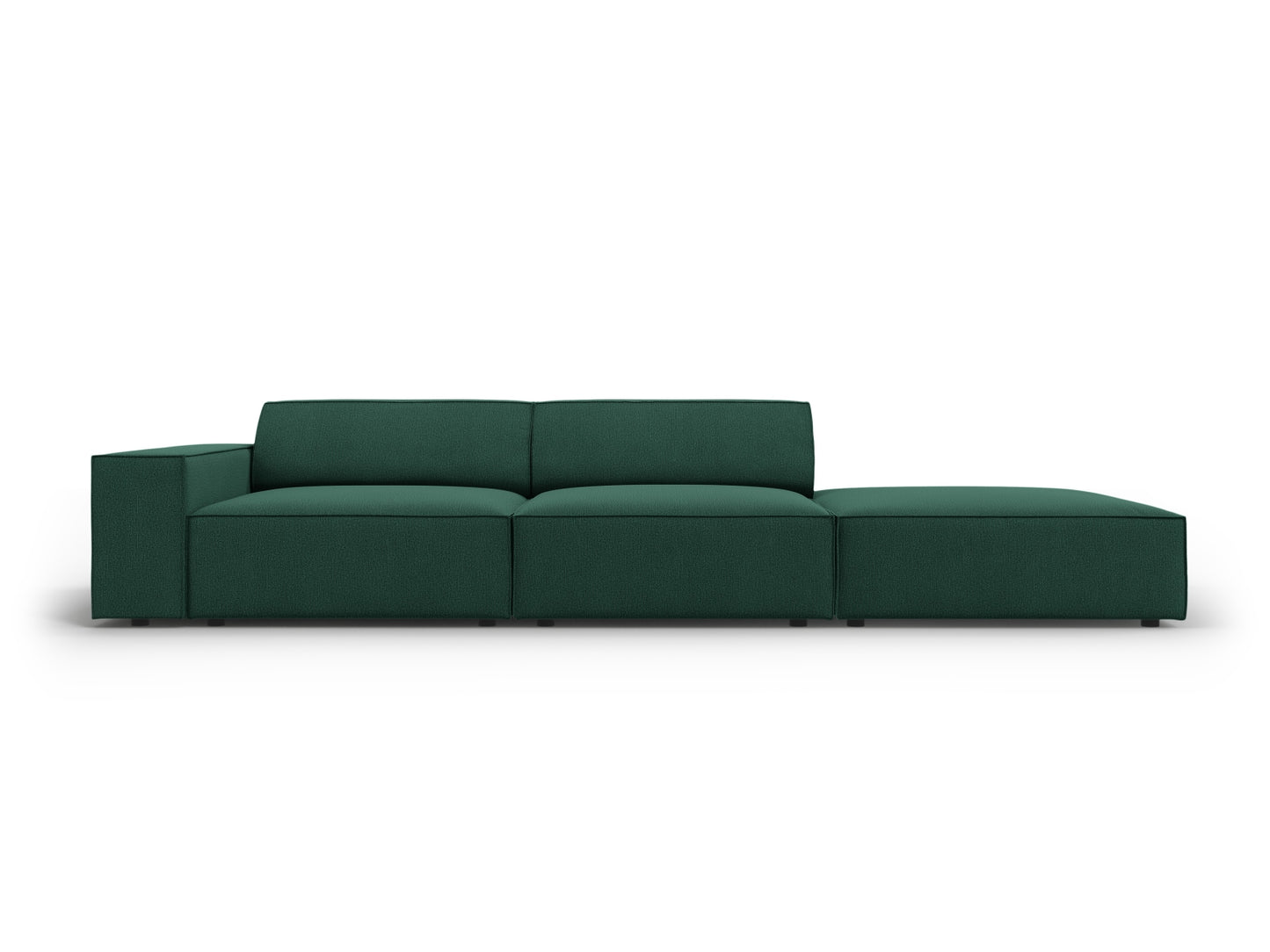 Jodie Modular Open Sofa, 3 Seats, 262x99 cm — Green / Right