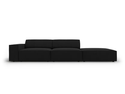 Jodie Modular Open Sofa, 3 Seats, 262x99 cm — Black / Right