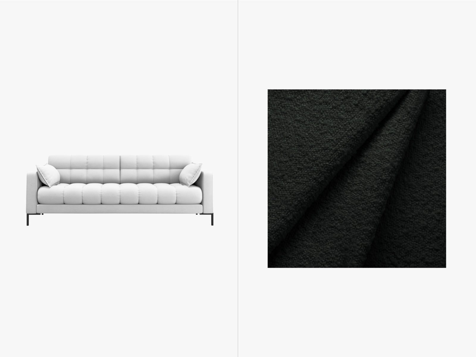 Mamaia Sofa, 3 Seats, 177x96 cm — Black