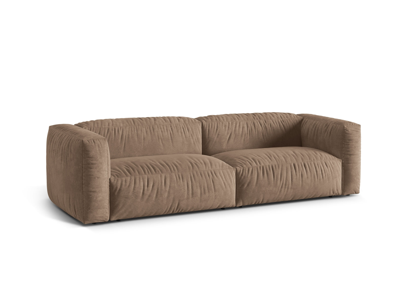 Sofa Samt Dunkelbeige Martina — Detailansicht