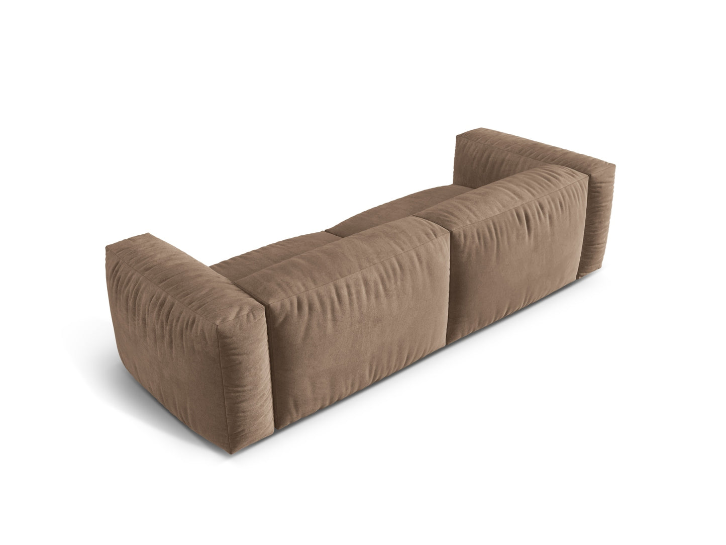 Sofa Samt Dunkelbeige Martina — Maße und Details