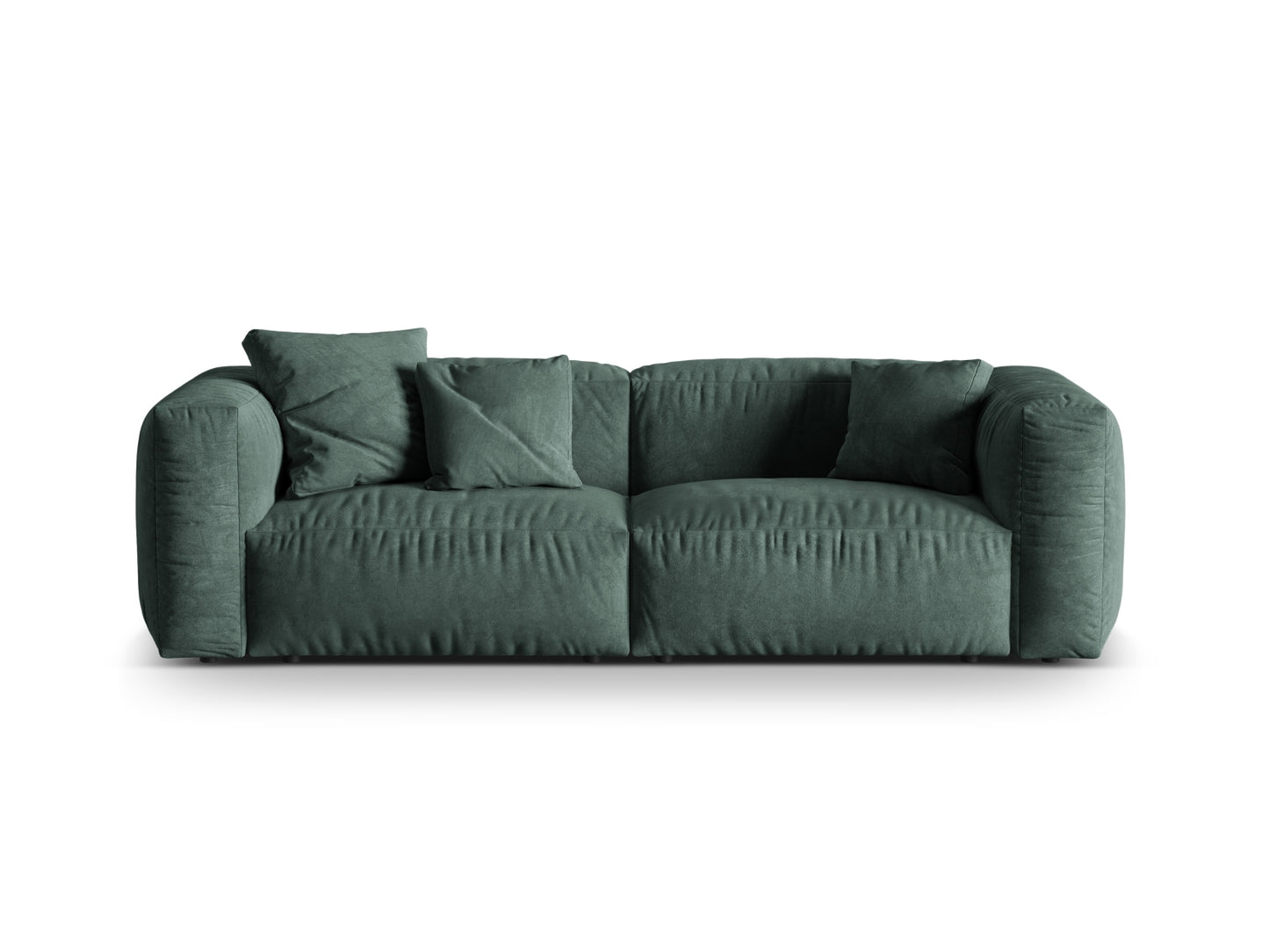 Sofa Samt Dunkelbeige Martina — Petrol