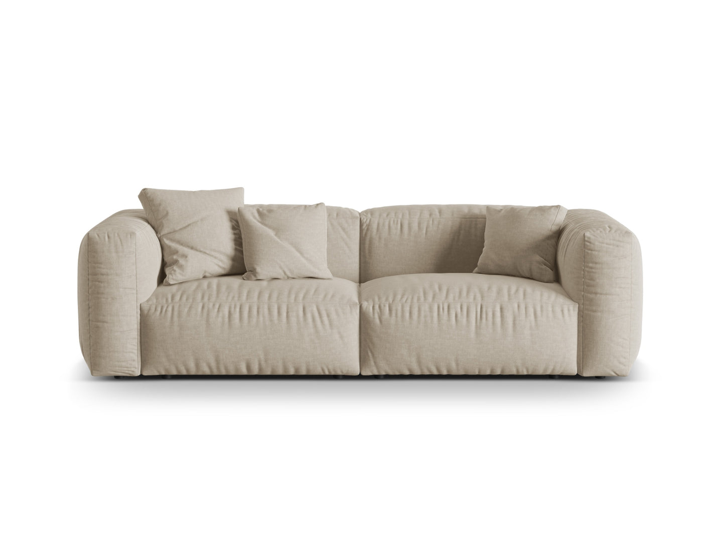 Sofa Strukturstoff Schwarz Martina — Light Beige