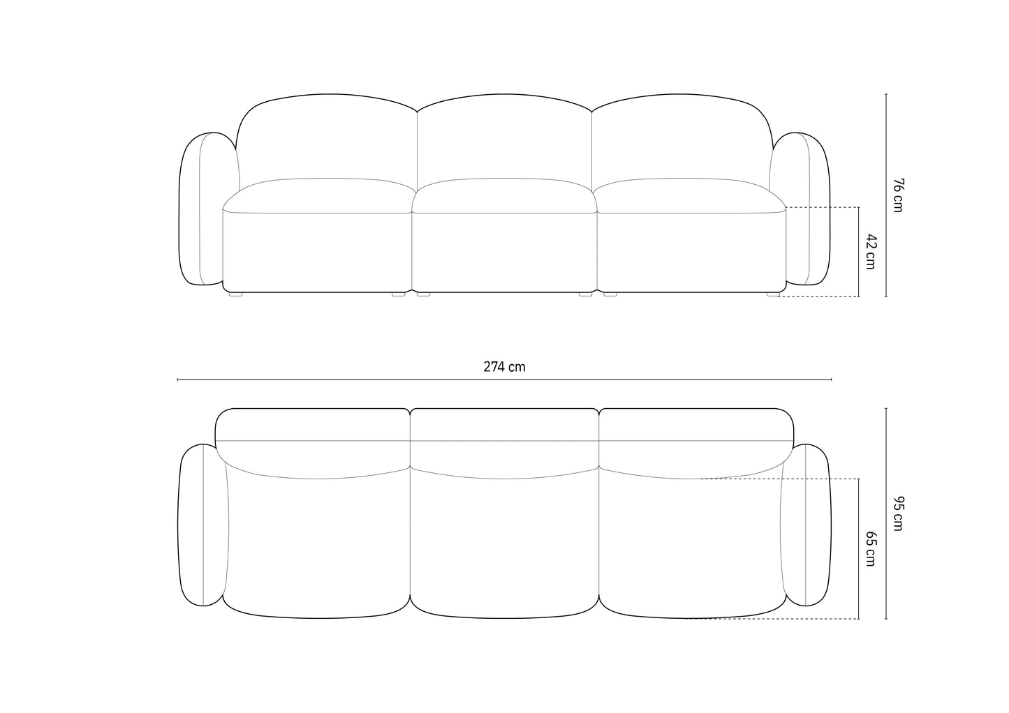 Sofa Samt Schwarz Blair — Ansicht 5
