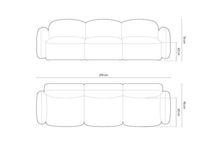 Sofa Samt Schwarz Blair — Ansicht 5