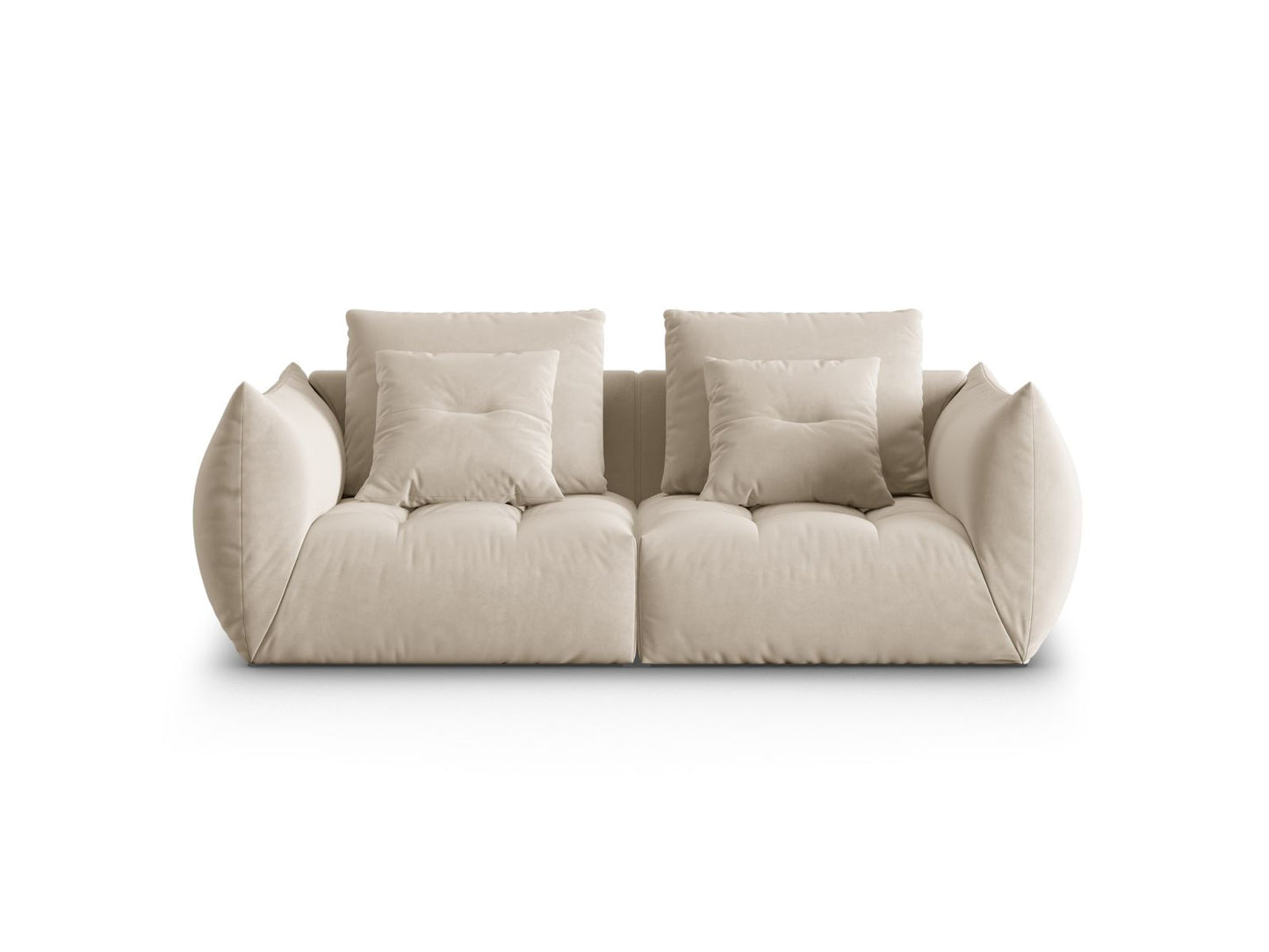 Sofa Samt Grau Bloom — Light Beige