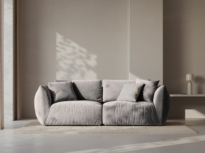 Sofa Samt Grau Chris — Wohnbeispiel