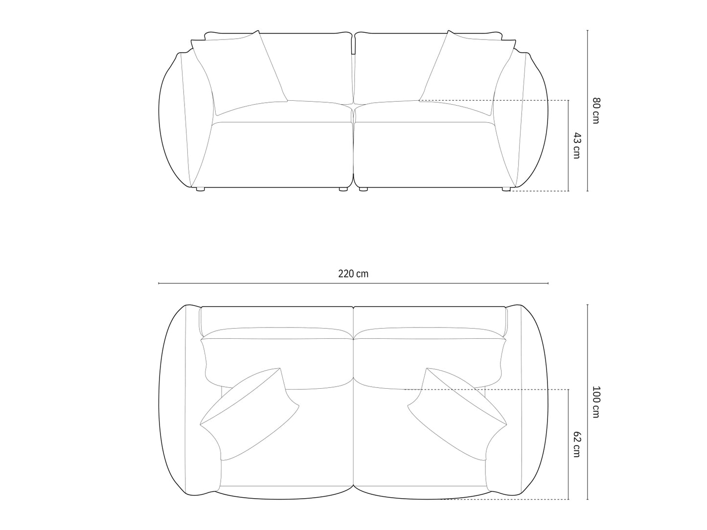 Sofa Samt Grau Chris — Ansicht 4