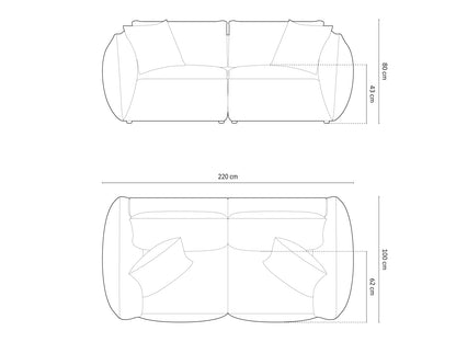 Sofa Samt Grau Chris — Ansicht 4