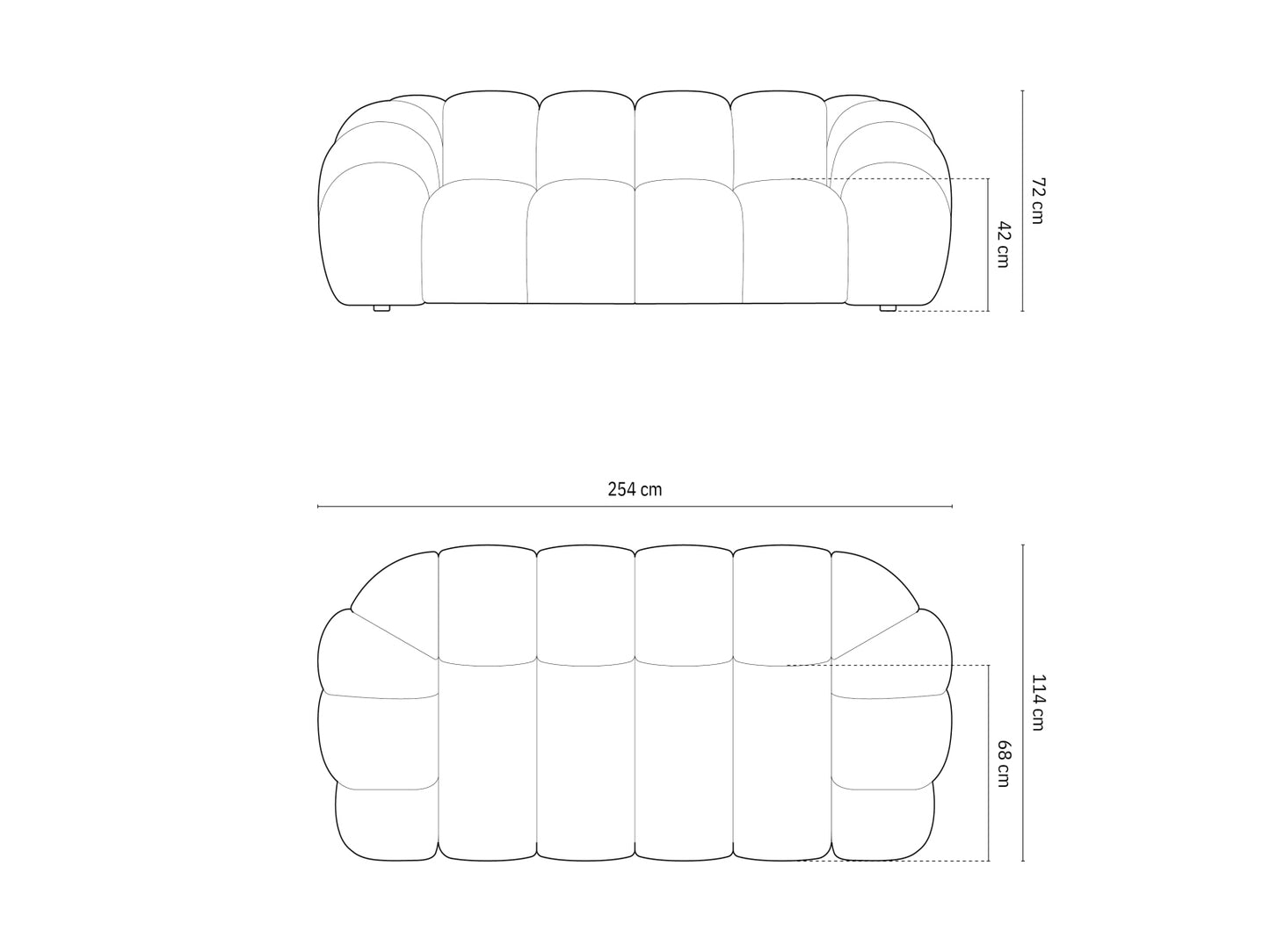 Sofa Strukturstoff Anthrazit Diana — Ansicht 6