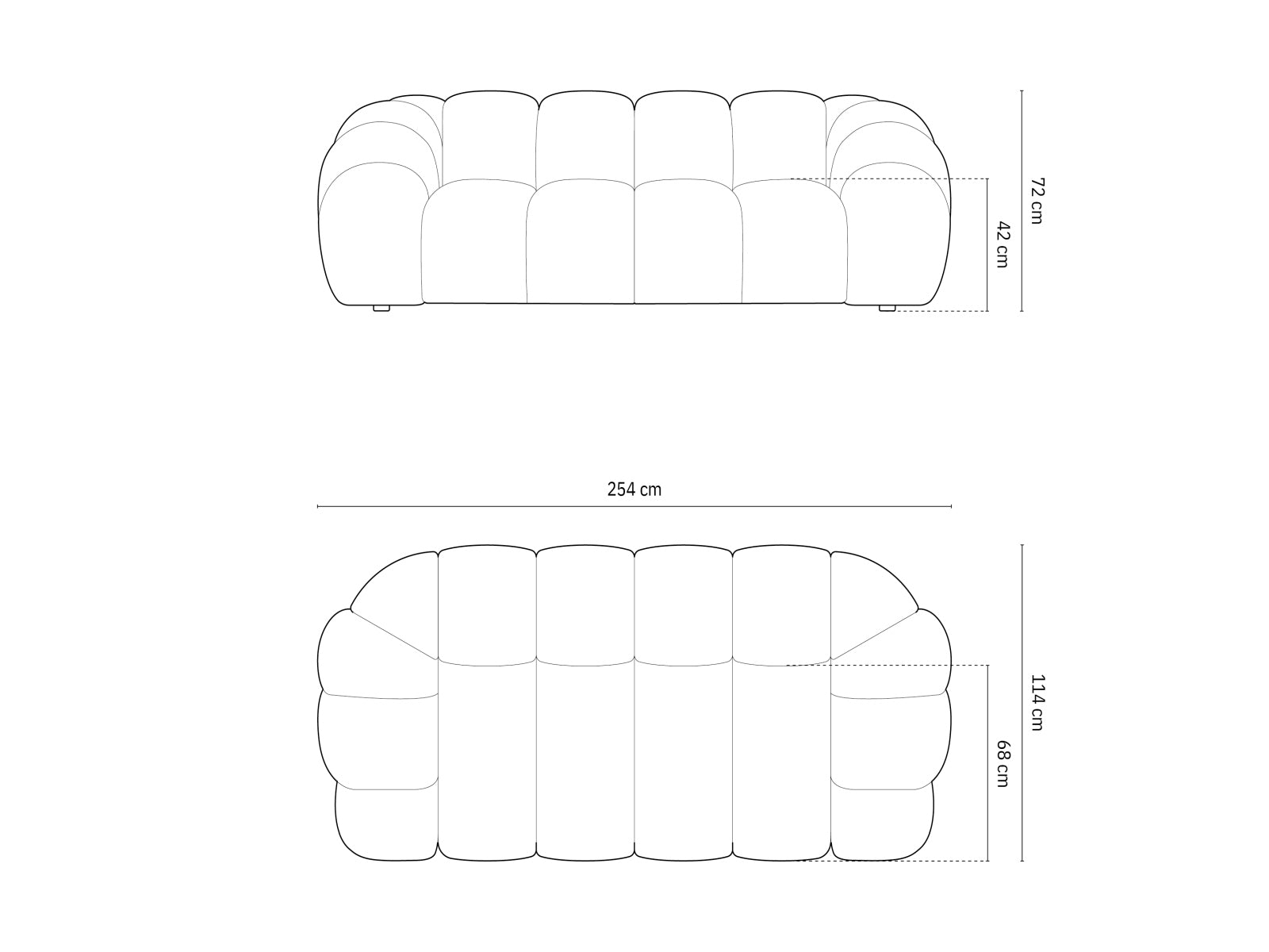 Sofa Strukturstoff Anthrazit Diana — Ansicht 6