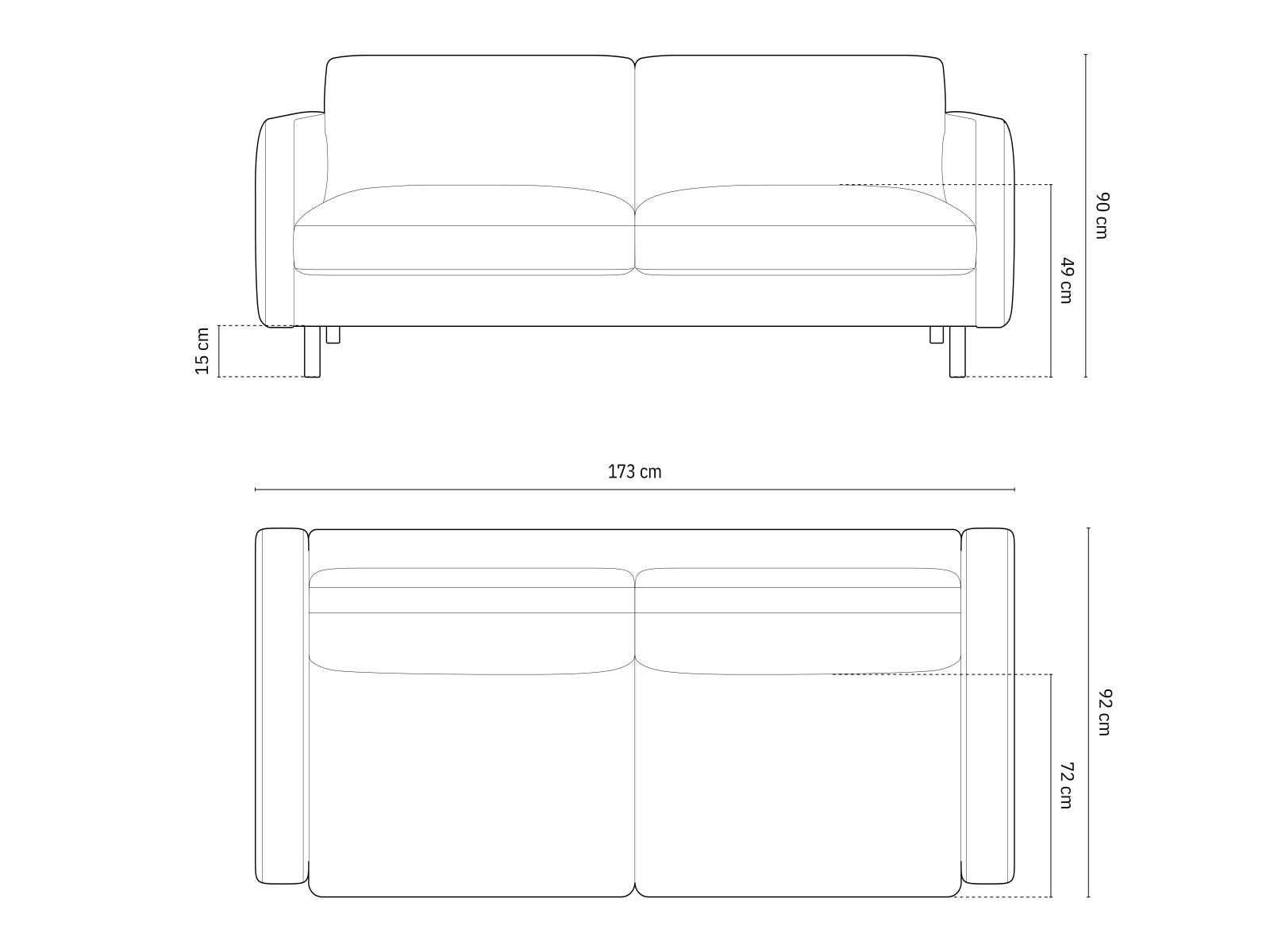 Sofa Strukturstoff Beige Melange Eden — Ansicht 4