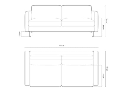 Sofa Strukturstoff Beige Melange Eden — Ansicht 4