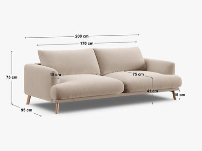 Sofa Strukturstoff Beige Naomi — Ansicht 4
