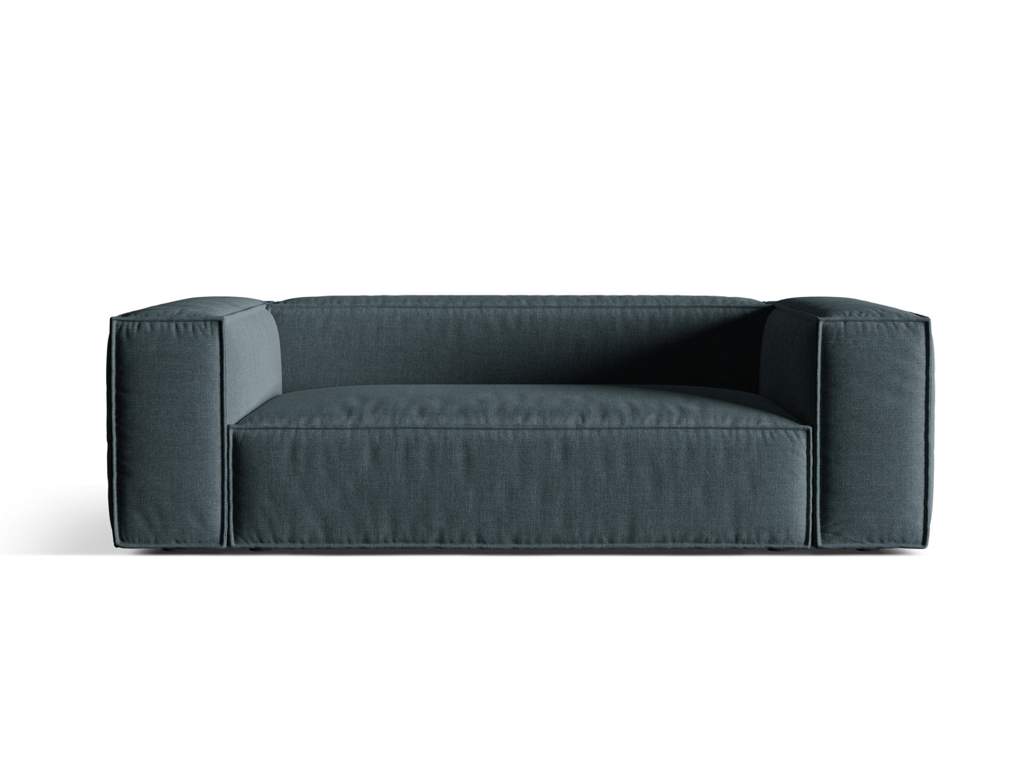 Sofa Strukturstoff Beige Nuria — Deep Petrol