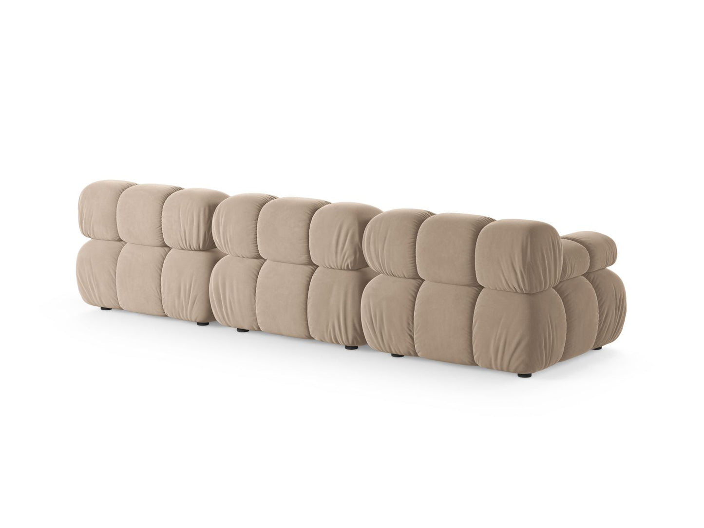 Sofa Samt Beige Bellis — Detailansicht