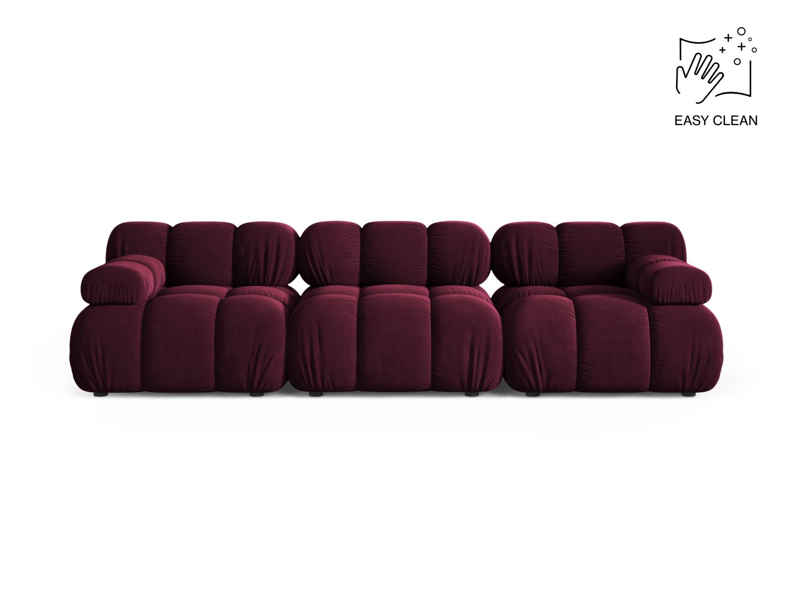 Bellis Modular Sofa, 3 Seats, 282x94 cm — Burgundy
