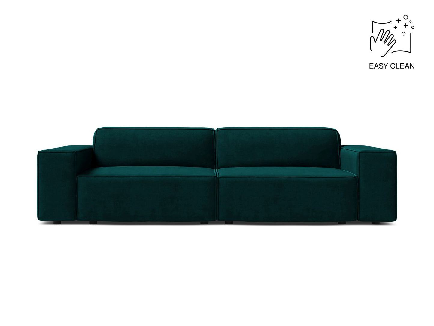 Sofa Samt Beige Jodie — Deep Petrol