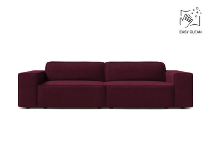 Sofa Samt Beige Jodie — Burgundy