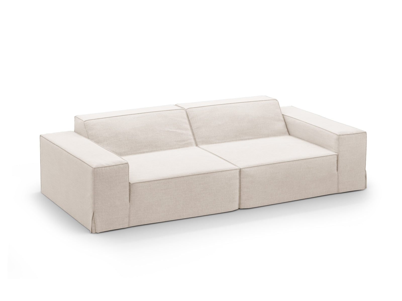 Sofa Strukturstoff Beige Jodie — Maße und Details