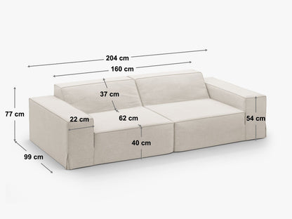Sofa Strukturstoff Beige Jodie — Ansicht 6