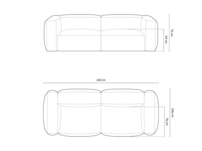 Sofa Bouclé Anthrazit Martina — Ansicht 5