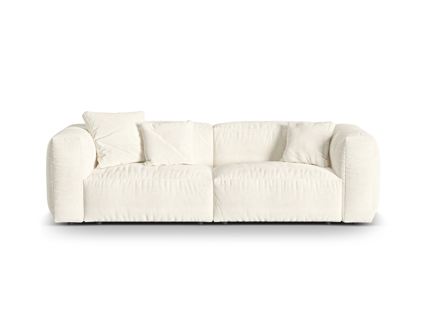Sofa Bouclé Anthrazit Martina — Ivory