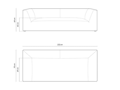 Sofa Samt Beige Ruby — Ansicht 4