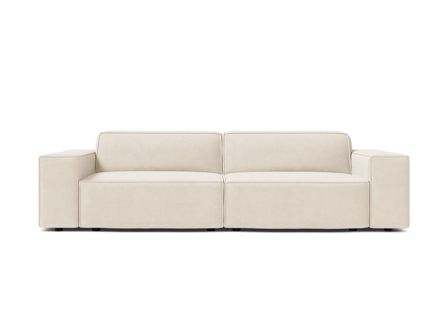 Sofa Samt Schwarz Jodie — Light Beige