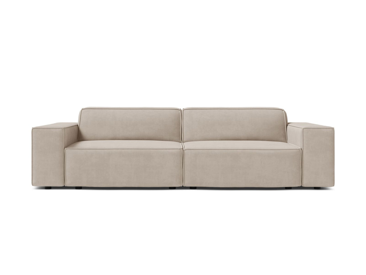 Sofa Samt Schwarz Jodie — Dark Beige
