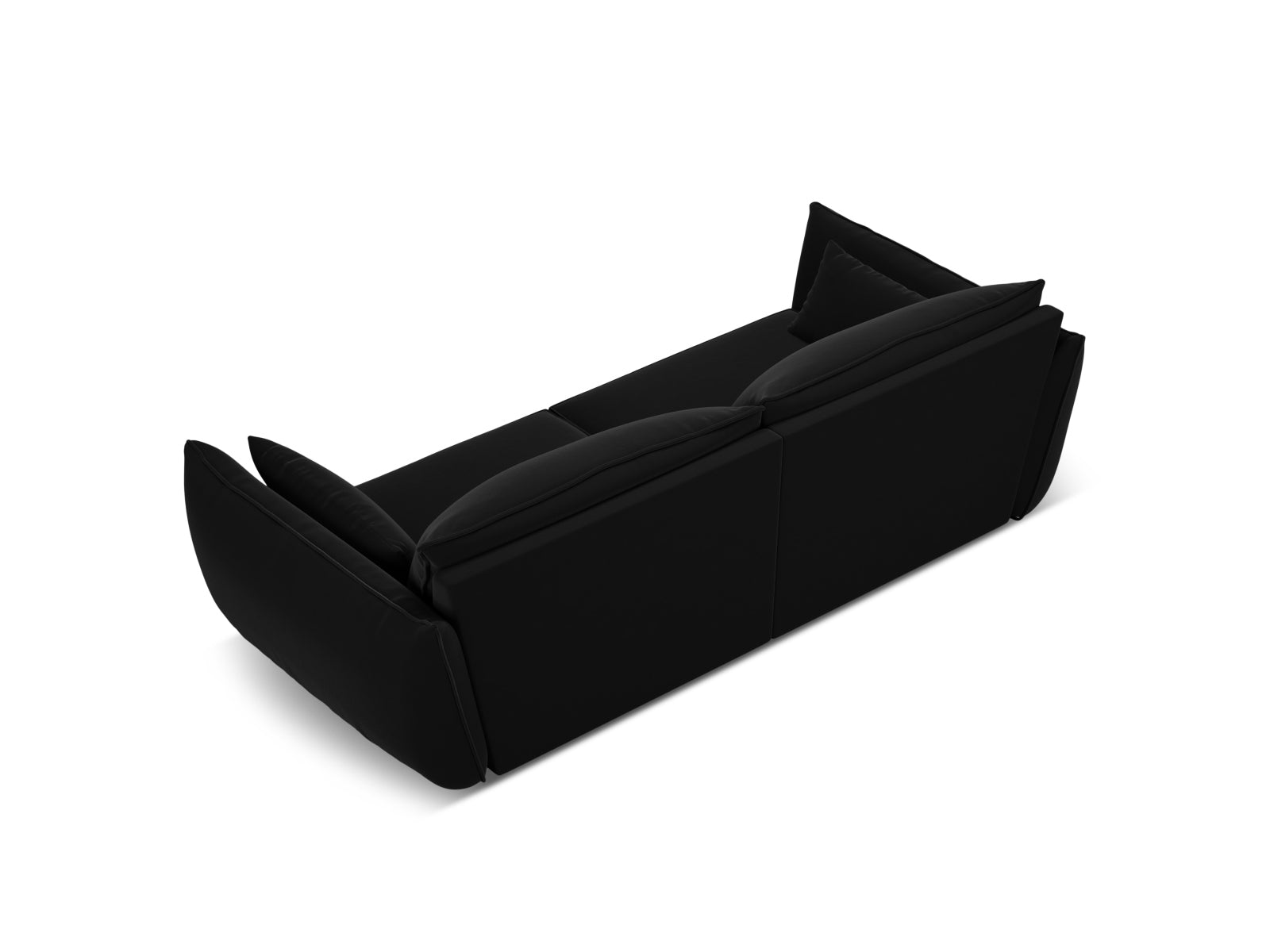 Sofa Samt Schwarz Kaelle — Detailansicht