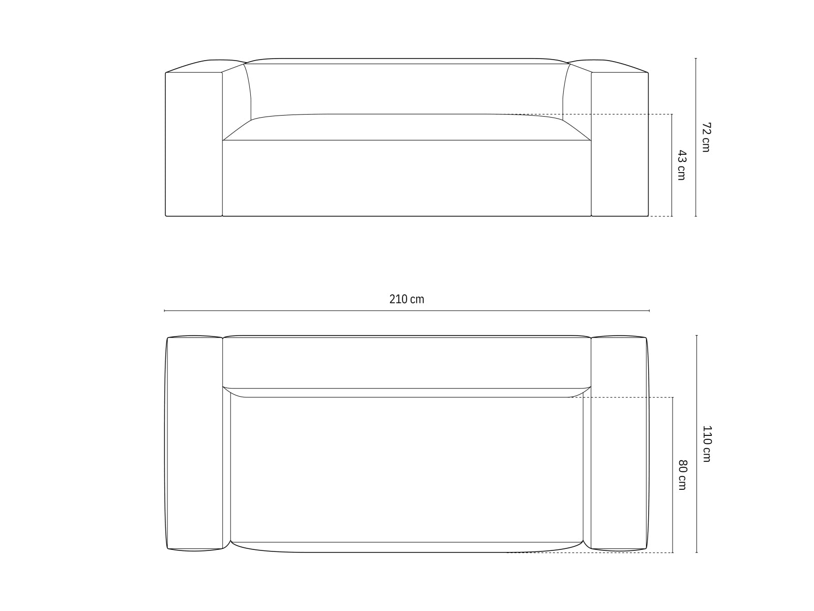 Sofa Samt Beige Nuria — Ansicht 4
