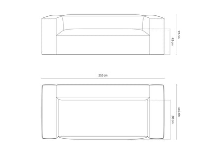 Sofa Samt Beige Nuria — Ansicht 4