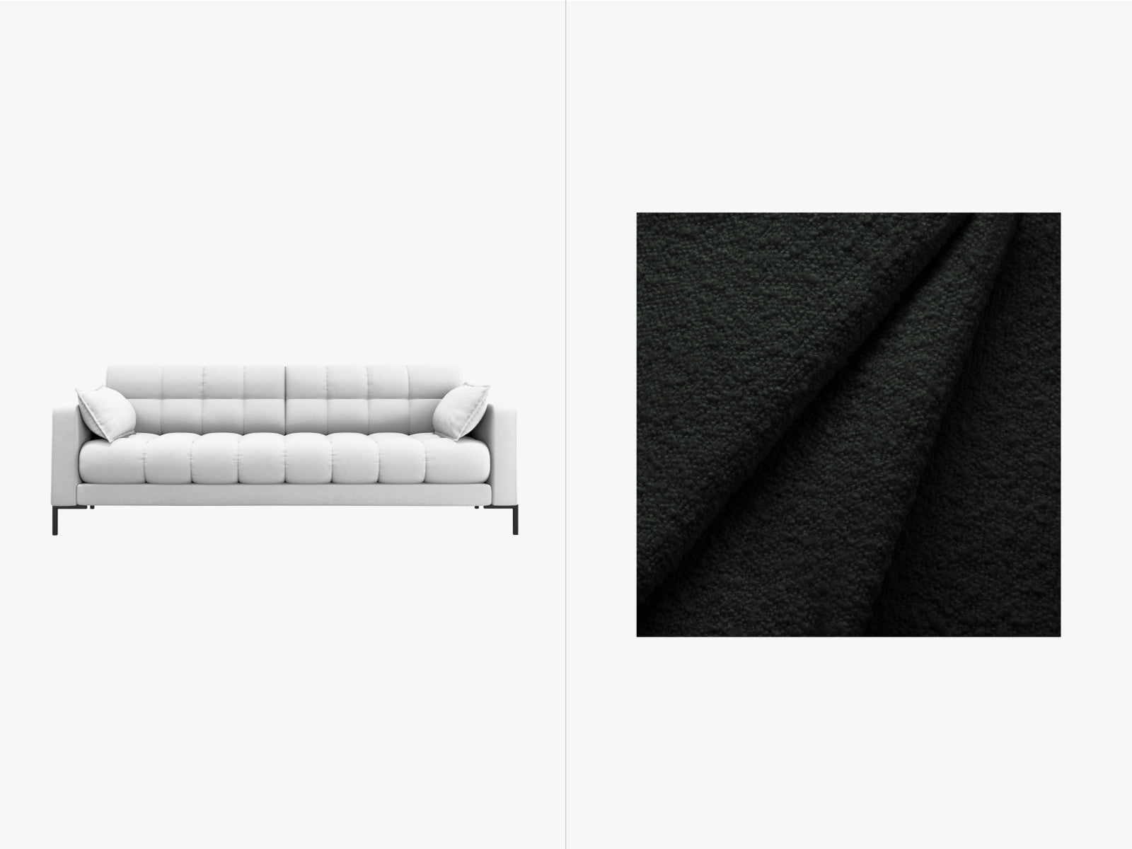 Mamaia Sofa, 4 Seats, 217x96 cm — Black