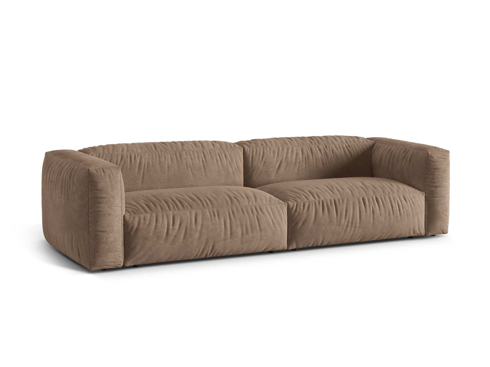 Sofa Samt Dunkelbeige Martina — Detailansicht