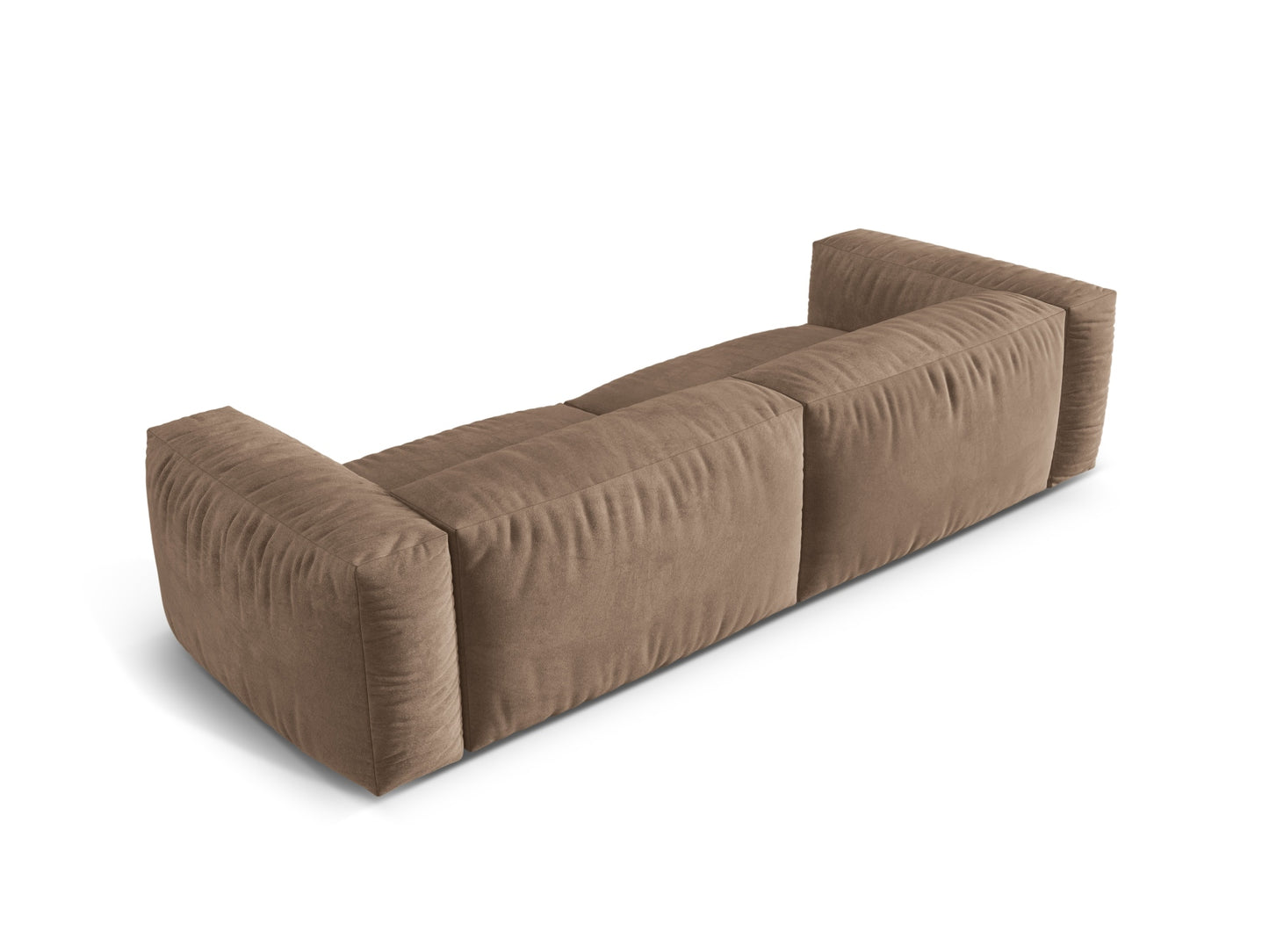 Sofa Samt Dunkelbeige Martina — Maße und Details