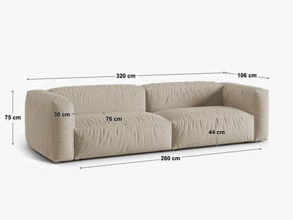 Sofa Samt Dunkelbeige Martina — Ansicht 5