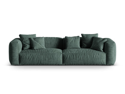 Sofa Samt Dunkelbeige Martina — Petrol