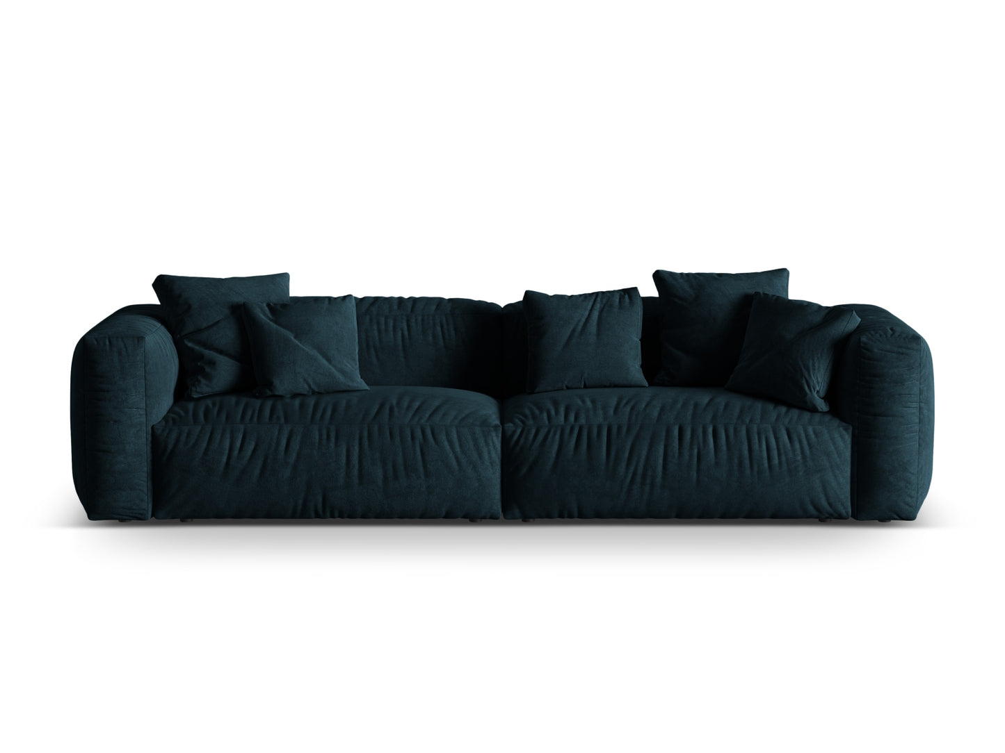 Sofa Samt Dunkelbeige Martina — Deep Petrol