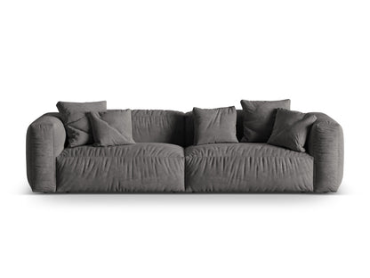 Sofa Samt Dunkelbeige Martina — Grey