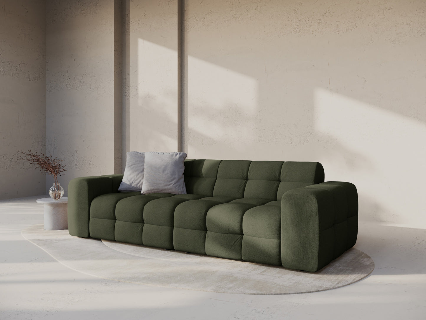Sofa Strukturstoff Amazon Green Kendal — Wohnbeispiel