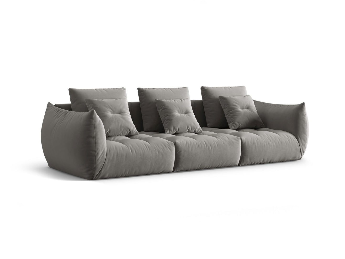 Sofa Samt Grau Bloom — Detailansicht