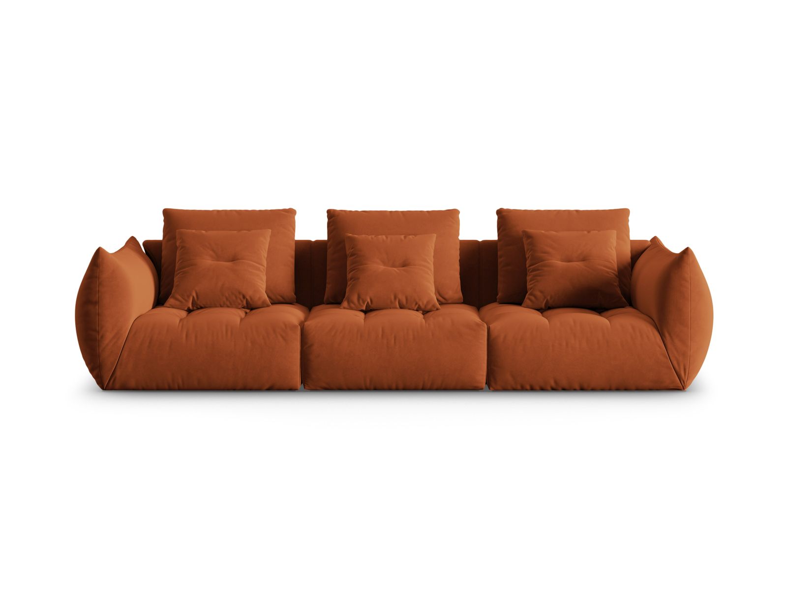 Bloom Modular Sofa, 4 Seats, 327x107 cm — Terracotta