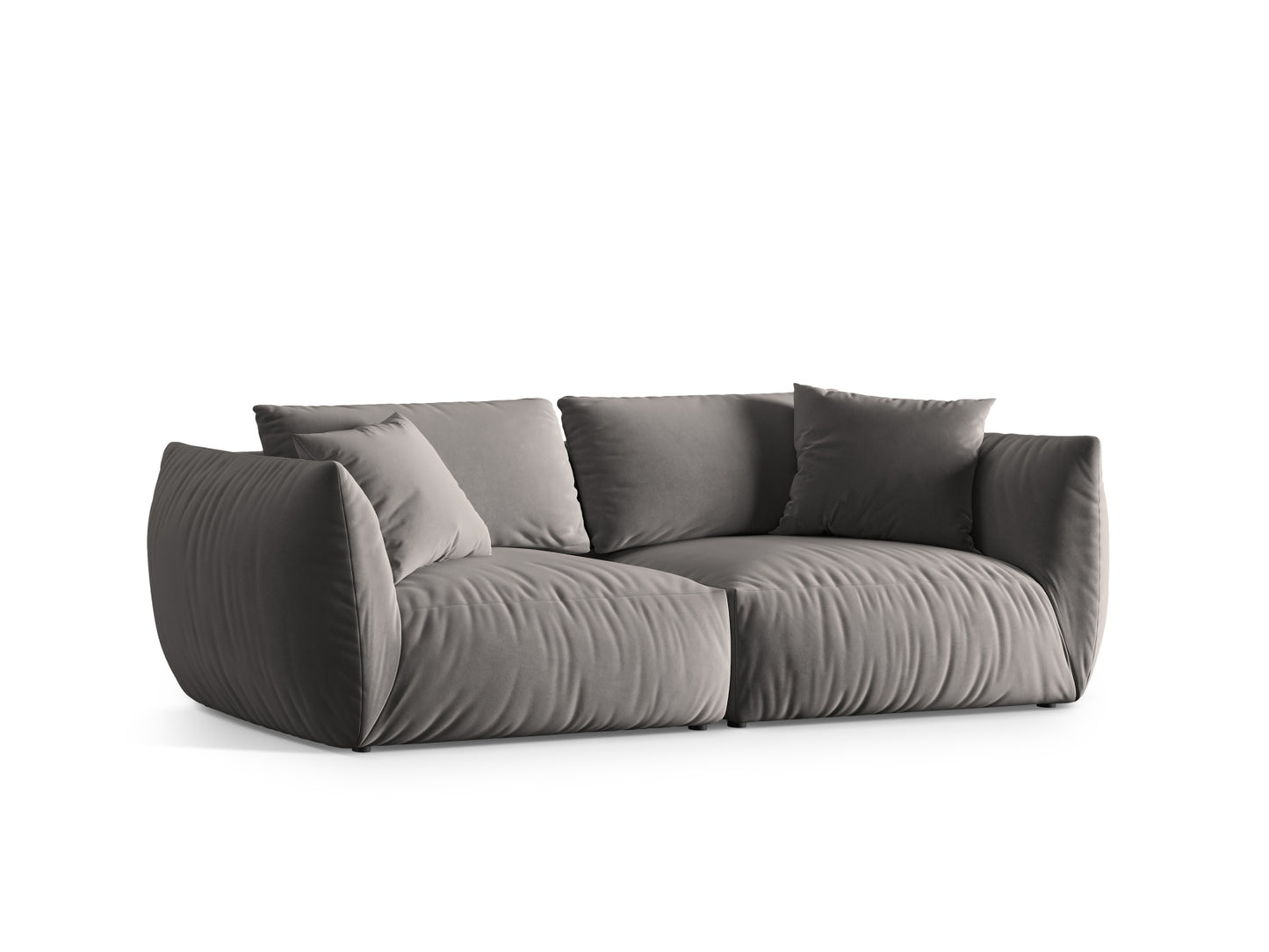 Sofa Samt Grau Chris — Wohnbeispiel