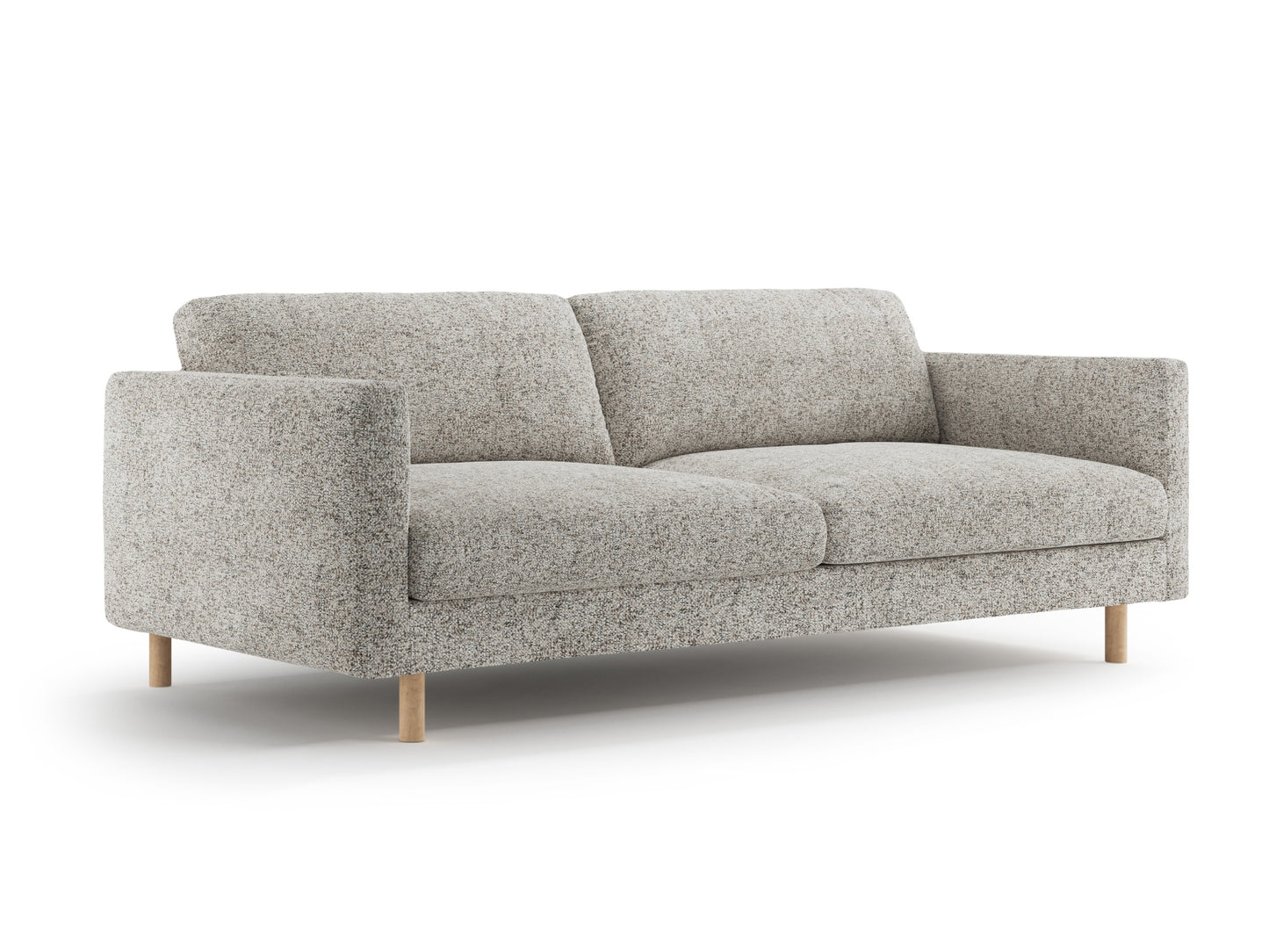 Sofa Strukturstoff Beige Melange Eden — Wohnbeispiel