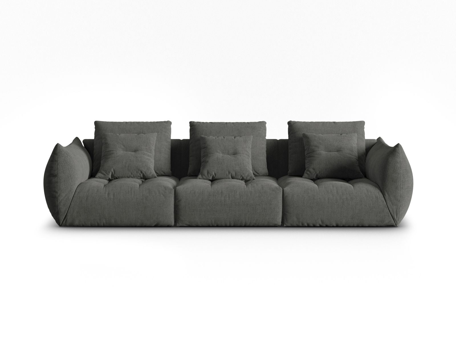 Bloom Modular Sofa, 4 Seats, 327x107 cm — Dark Grey