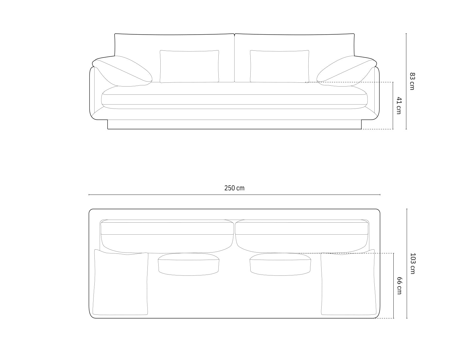 Sofa Strukturstoff Dunkelgrau Torino — Ansicht 4